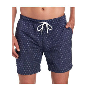 Rainforest Mens Geometric Stars Navy Swim Trunks Lined Size M 12203